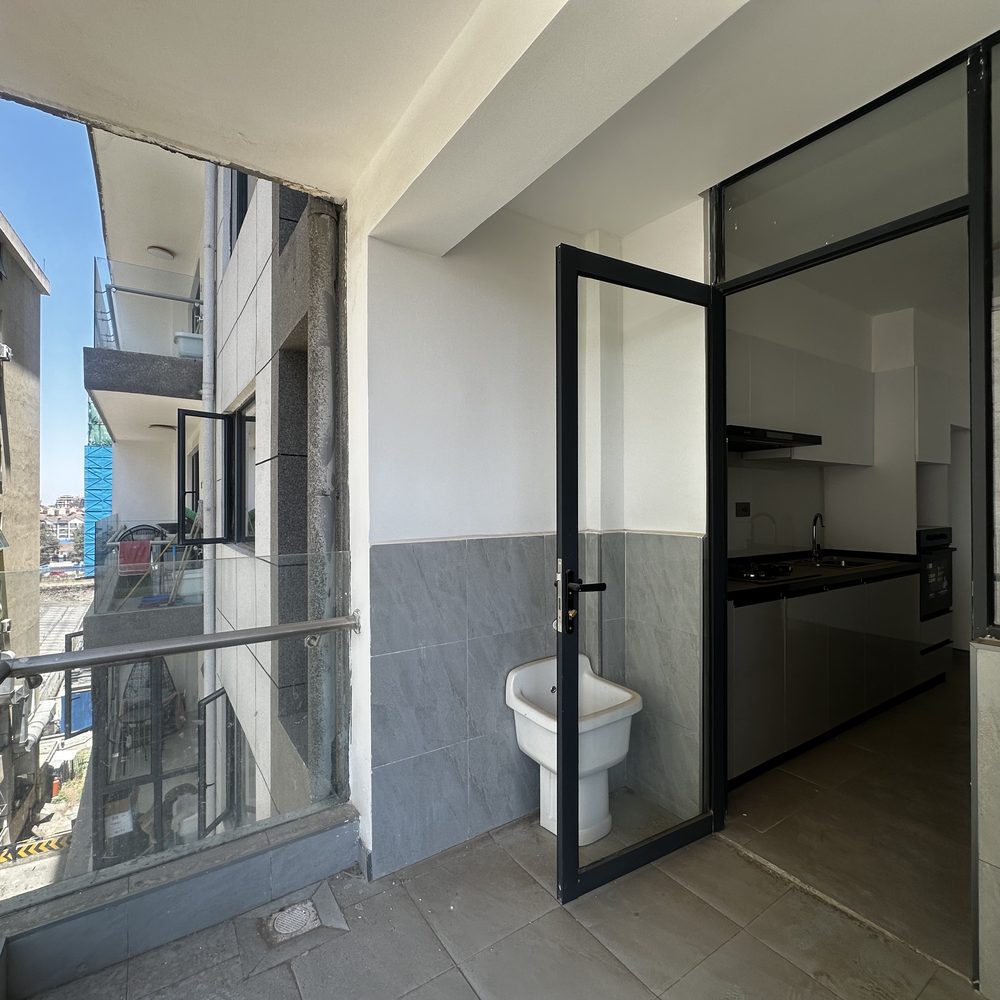 2 Bedroom Apartment, Alina Habour, Kilimani (6th Floor), Laundry balcony off the kitchen